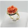 ANELLO IN ORO GIALLO 18 kt CON ROSA IN CORALLO CERASUOLO OGNK 053