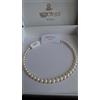 PassionEdele COLLANA COLLIER GIROCOLLO DONNA ORO BIANCO PERLE VERE NATURALI MATRIMONIO SPOSA