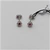 RECARLO ORECCHINI A BOTTONE IN ORO BIANCO 18KT DIAMANTI E RUBINI (0039) OUTLET