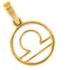 CIONDOLO ZODIACALE, MEDAGLIA, ORO GIALLO 18K, 750, BILANCIA, DIAMETRO 12 MM