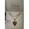 Collana girocollo funetta e angelo con preghiera in oro giallo 750 18 kt nuova