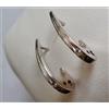 Made in Arezzo LUSSO ORECCHINI ORO BIANCO 18 KT 750 DONNA PUNTO LUCE DIAMANTI PENDENTI CERCHIO