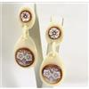 ORECCHINI IN ORO GIALLO 18 KT CON CAMMEI IN SARDONICO FIORI E PENDOLI OGHT 0343