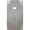 COLLANA DONNA CON CIONDOLO FIORE IN ORO BIANCO 18KT CON ZIRCONI 4,4 GR. (5620)