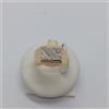 ANELLO DA UOMO CON CRISTALLO IN ORO GIALLO E BIANCO 18KT 5 GR. N.27 (7502)