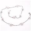 COLLANA ORO BIANCO 18K, PERLE BIANCHE AKOYA 8.5 MM, ALTERNATE CATENA VENETA
