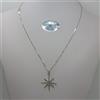 COLLANA DA DONNA CON CIONDOLO STELLA IN ORO BIANCO 18KT E ZIRCONI 5,1 GR. (0034)