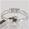 ANELLO ORO BIANCO 750 18K, TRILOGY 3 DIAMANTI CARATI TOTALI 0.12, GAMBO QUADRATO