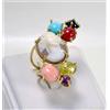 ANELLO IN ORO GIALLO 18 kt CON CAMMEO VOLTO E CORALLO PEZZO UNICO OGNK 088
