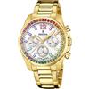 Festina Orologio Donna Cronografo FESTINA F20609/2 in Acciaio PVD Oro con Ghiera Rainbow