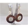 ORECCHINI IN ORO GIALLO 18 KT CON CAMMEI IN SARDONICO GIRASOLI E PERLE OGHT 0427