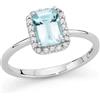 MILUNA ANELLO DIAMANTI E ACQUAMARINA ORO BIANCO 18KT REFERENZA LID3765 NUOVO