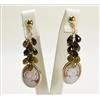 ORECCHINI IN ORO GIALLO 18KT CON CAMMEI VOLTO E TORMALINE VERDI OGHT 0521