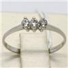 ANELLO ORO BIANCO 750 18K, TRILOGY CON DIAMANTI CARATI 0.15, MADE IN ITALY