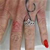 Anello corona donna in oro bianco 750 18 kt con zirconi incastonati gr. 3.5 new