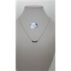 COLLANA COLIERINO DA DONNA IN ORO BIANCO 18KT CON CRISTALLI ROSSI 3,2 GR. (5621)