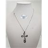COLLANA DA DONNA CON CROCE IN ORO BIANCO 18KT 750 E ZIRCONI 7,5 GRAMMI (3840)