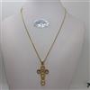 COLLANA DA DONNA CON CIONDOLO CROCE IN ORO GIALLO 18KT E GEMME 7,3 GR.(0936)