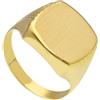 ANELLO ORO GIALLO 18K, UOMO, CON CENTRALE QUADRATO, SATINATO, LAVORATO, DA 12 MM