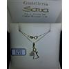 Collana veneziana cm 45 e ciondolo angelo in oro giallo 750 18 kt e zirconi New
