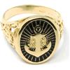ANELLO ORO 750 18K, GIALLO, ANCORA MARINARA, TRAFORATO, SMALTO NERO, DA UOMO