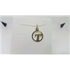 CIONDOLO MEDAGLIA IN ORO GIALLO 18KT 750 1,6 GRAMMI LETTERA T