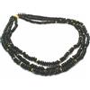COLLANA ORO GIALLO 18K, A TRE FILI CON DISCHI GRANATO E SFERE ORO, MADE IN ITALY