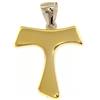 CIONDOLO CROCE IN ORO GIALLO E BIANCO 18K, TAU, FRANCESCANA, LUNGHEZZA 22 MM