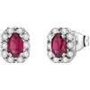Bliss Orecchini Bliss Regal 20102527 Earrings Oro Bianco Diamanti e Rubini Nuovi