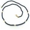 COLLANA IN ORO GIALLO, 18K, PERLINE SFACCETTATE LAPISLAZZULI BLU E TUBI, 44 CM