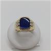 ANELLO DA UOMO IN ORO GIALLO E BIANCO 18KT CON LAPISLAZZULO 9,15 GR. N.23 (0776)