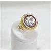 ANELLO IN ORO GIALLO 18 kt CON CAMMEO IN SARDONICO FIORI 20 mm OGNK 0108