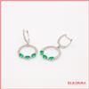 Age Mina orecchini da donna a monachella con smeraldi e diamanti in oro bianco 18 kt 750