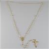 COLLANA ROSARIO ORO GIALLO 750 18K MEDAGLIA MIRACOLOSA CROCE 52 CM MADE IN ITALY