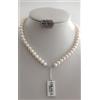 Osaka COLLANA COLLIER DONNA ORO BIANCO PERLE VERE ACQUA DOLCE NATURALI MATRIMONIO
