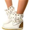 KikkiLine Calzature Indianini Bassi in Pelle Bianchi con Fibbie Originali KikkiLine