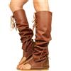 KikkiLine Calzature Stivali Indianini Donna Infradito Cuoio con Lacci Made in Italy