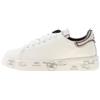 PREMIATA scarpe donna Sneaker BELLE 6548 in pelle latte con glitter argento