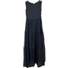 HUMILITY 1949 abito donna cotone lungo con balze blu HF-RO-TOLFA MADE IN ITALY