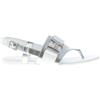 HOGAN scarpe donna Sandalo infradito Valencia in pelle argento con H metallo