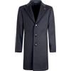 Sartoria Latorre - Cappotto nero monopetto in lana e cashmere per uomo