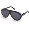 TOM FORD Occhiali da Sole FT0836 Troy 01A Nero fumo Uomo Donna