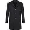 Havana & Co - Cappotto nero monopetto in lana per uomo