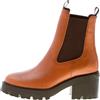 HOGAN scarpe donna H649 tronchetto Chelsea pelle cuoio tacco 7,5 cm