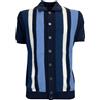 FERRANTE polo camicia uomo aperta righe blu/celeste/bianco U24614 MADE IN ITALY