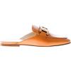 TOD'S scarpe donna Sabot basso in pelle cuoio con catena in metallo oro