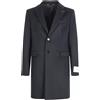Paoloni - Cappotto nero monopetto in lana e cashmere per uomo