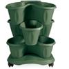 BAMA VASI PER PIANTE - VASO FIORIERA TRIFOGLIO SET 3 PEZZI CON SOTTOVASO E RUOTE