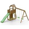 BricoShop24 Parco Giochi in Legno per Bimbi da Giardino Altalena Scivolo Arrampicata