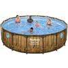 BestWay Piscina Fuoriterra Rotonda 488x122 Effetto Legno Scaletta Filtro Pompa Frame
